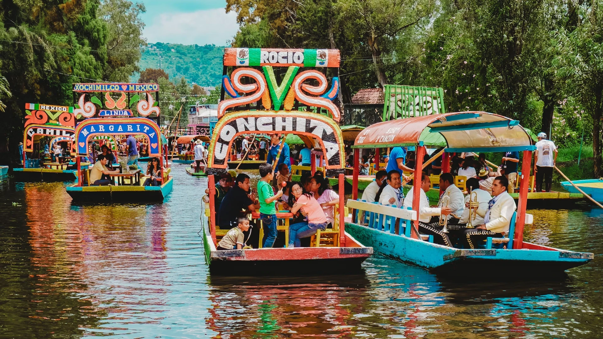 Trajineras en Xochimilco